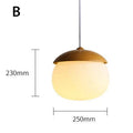 Nut Wood Glass Pendant Light