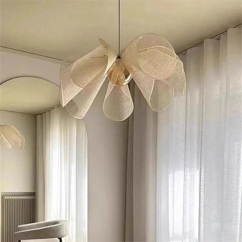 Flower Pendant Light - Elegant Floral Fabric Lighting for Home Decor