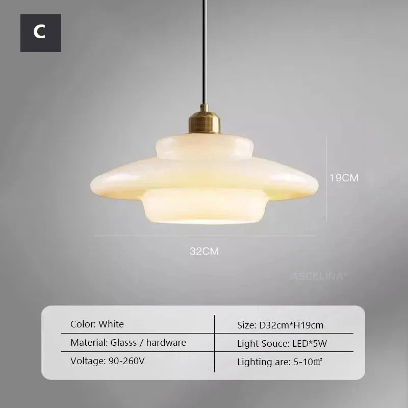 Cream Glass Pendant Light