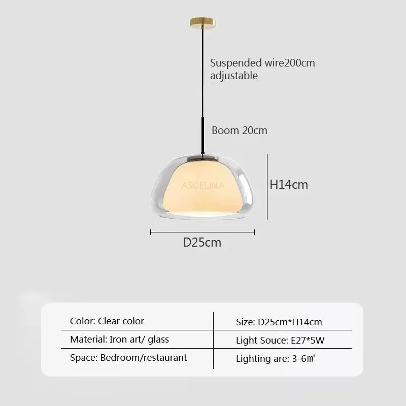 Minimalist Glass Pendant Light for Modern Home Decor
