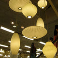 Nelson Bubble LED Pendant Lights – Elegant White Silk Lantern for Home, Shops & Restaurants