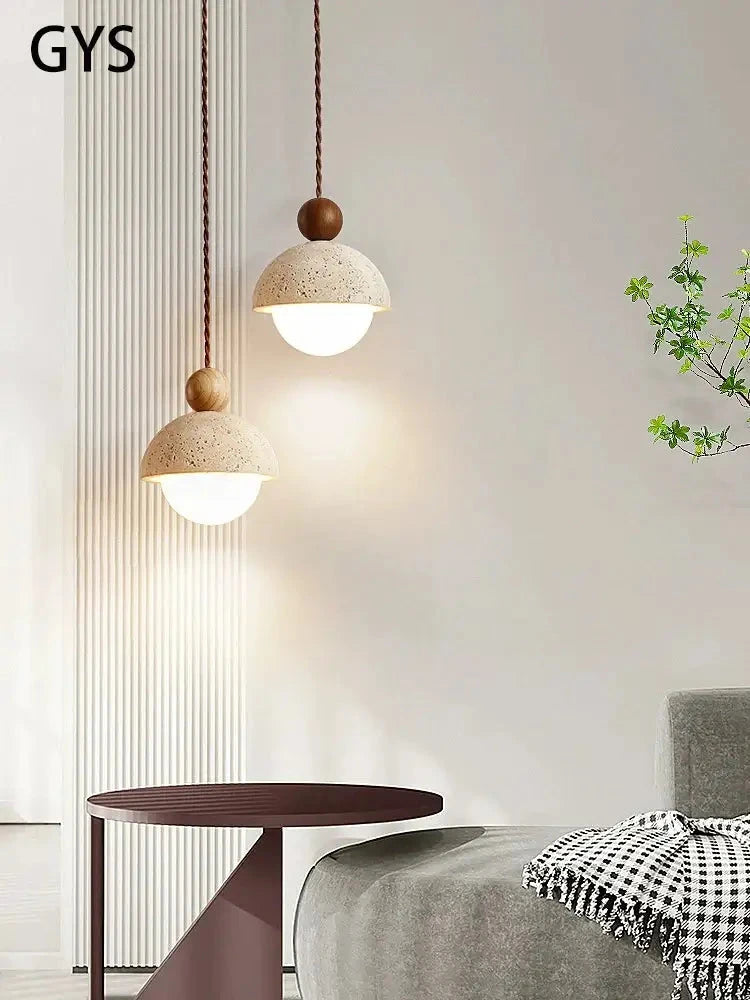 Bud Cream Stone Pendant Light