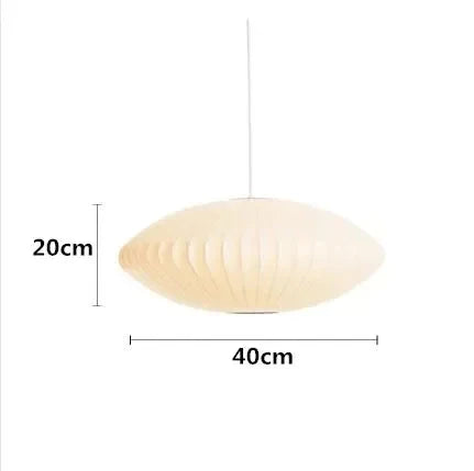 Nelson Bubble LED Pendant Lights – Elegant White Silk Lantern for Home, Shops & Restaurants
