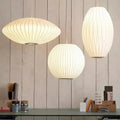 Nelson Bubble LED Pendant Lights – Elegant White Silk Lantern for Home, Shops & Restaurants
