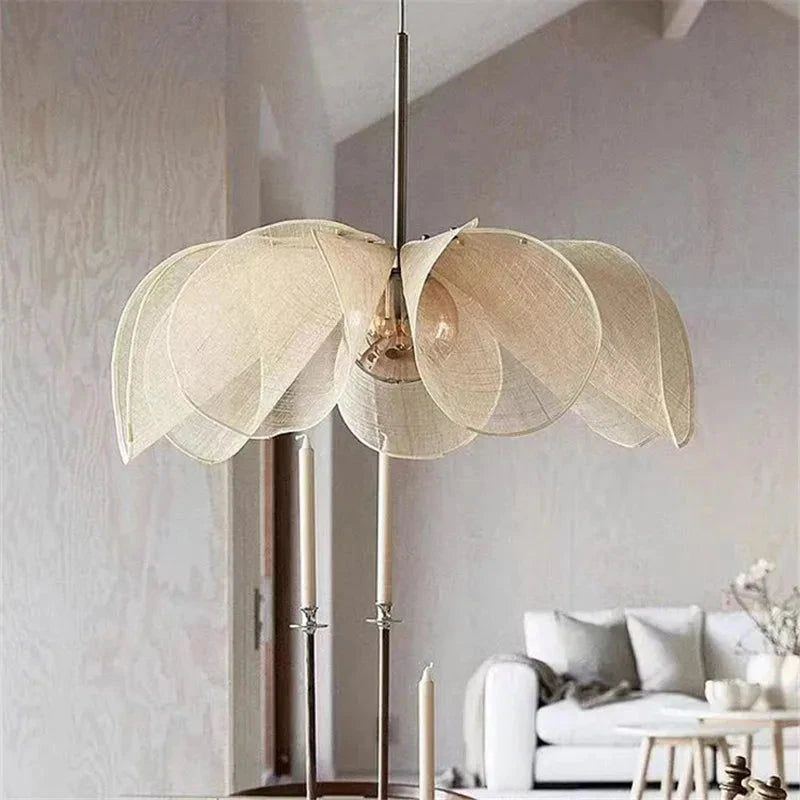 Flower Pendant Light - Elegant Floral Fabric Lighting for Home Decor