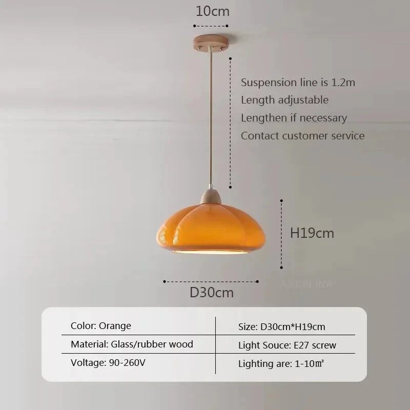 Pumpkin Pendant Light - Elegant Glass Fixture for Unique Home Decor