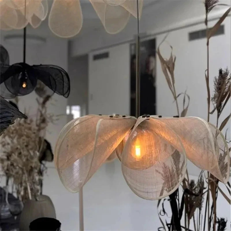 Flower Pendant Light - Elegant Floral Fabric Lighting for Home Decor