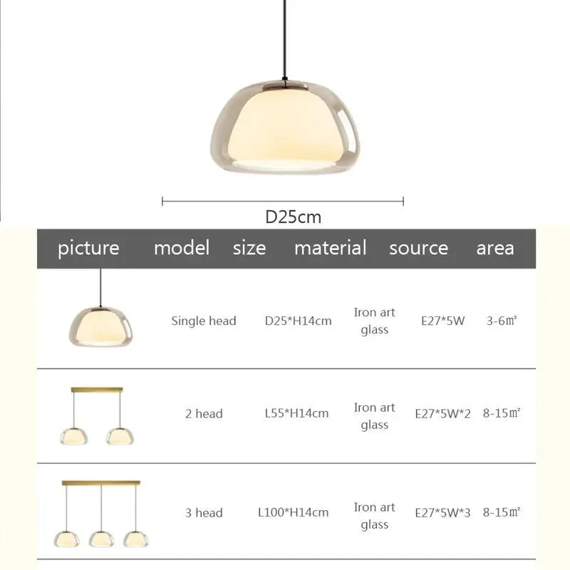 Minimalist Glass Pendant Light for Modern Home Decor