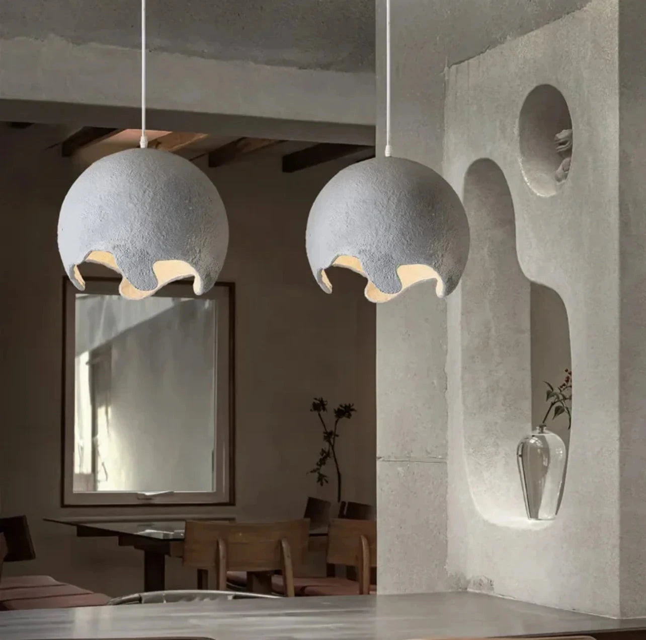 Candelabro LED Nórdico Wabi Sabi E27 para Iluminación Elegante