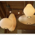 Nelson Bubble LED Pendant Lights – Elegant White Silk Lantern for Home, Shops & Restaurants