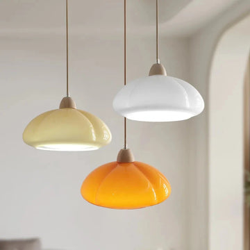 Pumpkin Pendant Light - Elegant Glass Fixture for Unique Home Decor