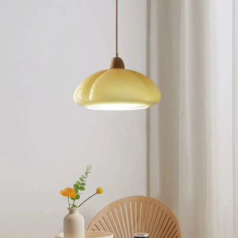 Pumpkin Pendant Light - Elegant Glass Fixture for Unique Home Decor