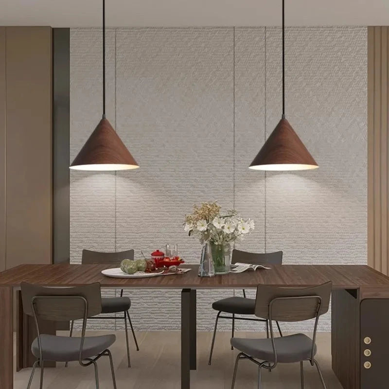 Conical Wooden Pendant Light for Stylish Home Décor