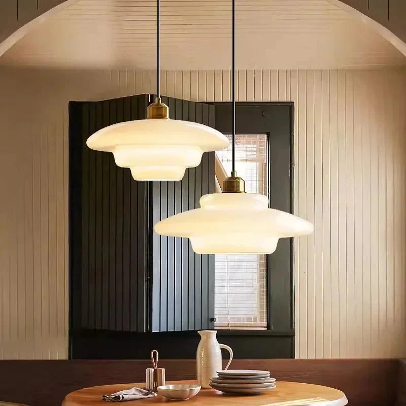 Cream Glass Pendant Light