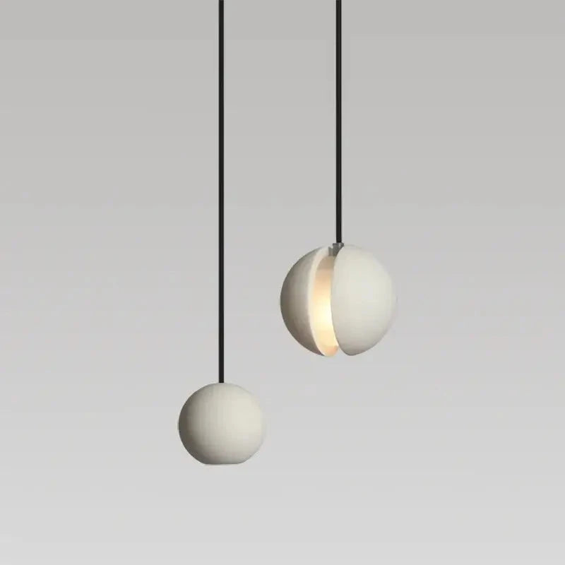 Modern LED Concrete Ball Pendant Light – Minimalist Cement Chandelier