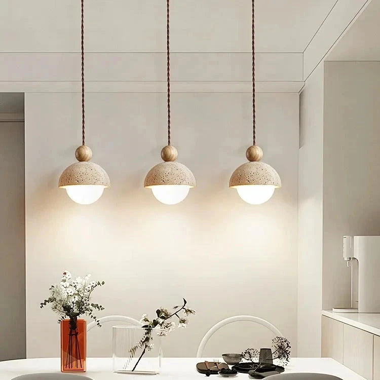 Bud Cream Stone Pendant Light