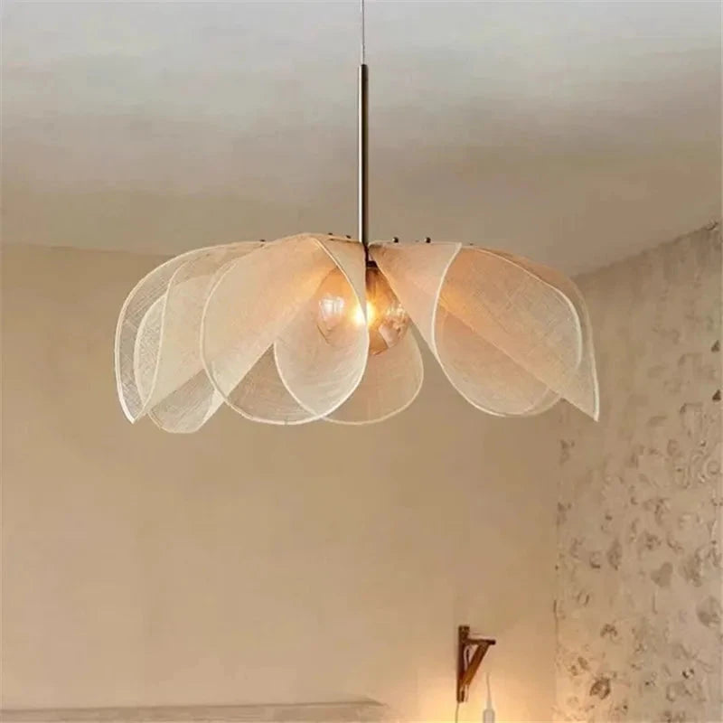 Flower Pendant Light - Elegant Floral Fabric Lighting for Home Decor