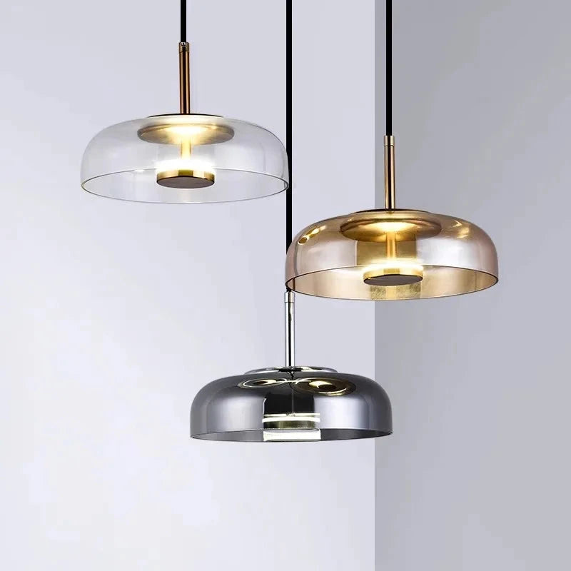 Smoked Glass Pendant Light Bowl for Elegant Illumination