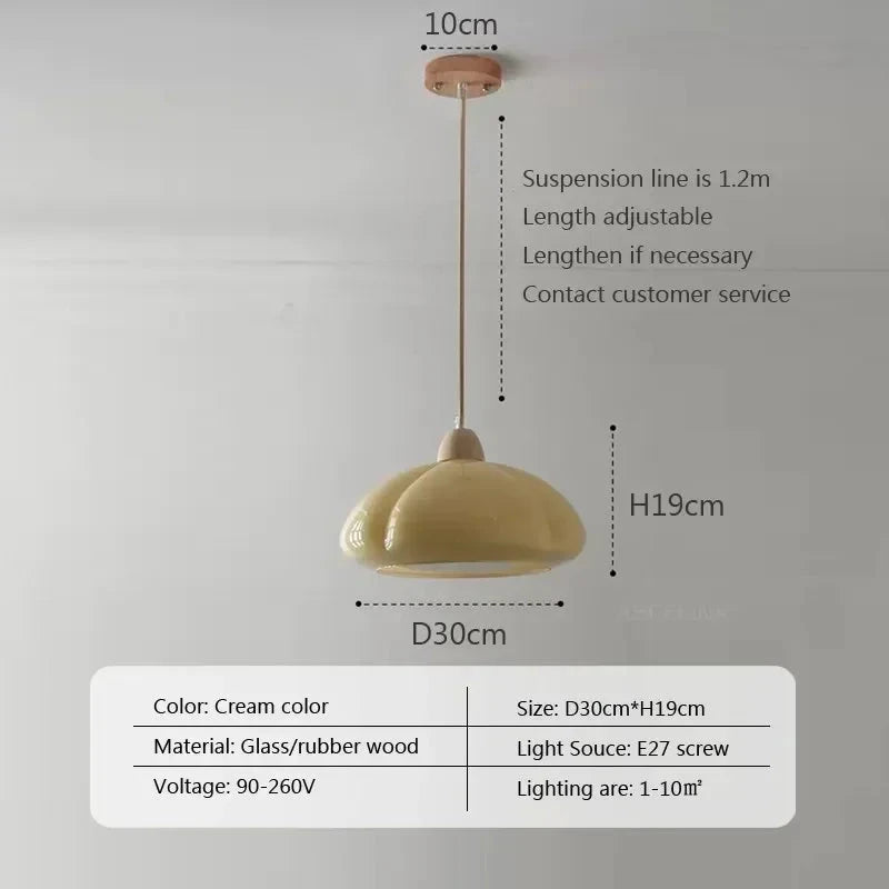 Pumpkin Pendant Light - Elegant Glass Fixture for Unique Home Decor