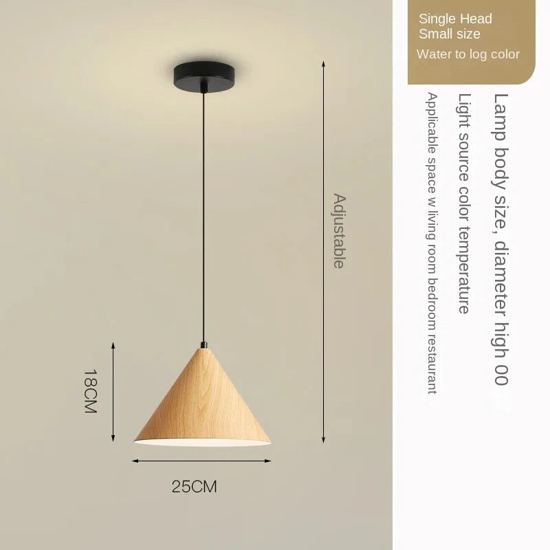 Conical Wooden Pendant Light for Stylish Home Décor