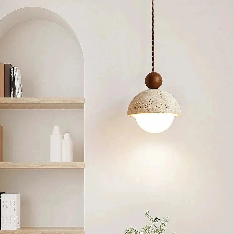 Bud Cream Stone Pendant Light